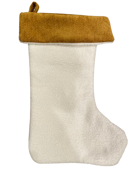 Shearling Stocking with Vintage Fabric Interior