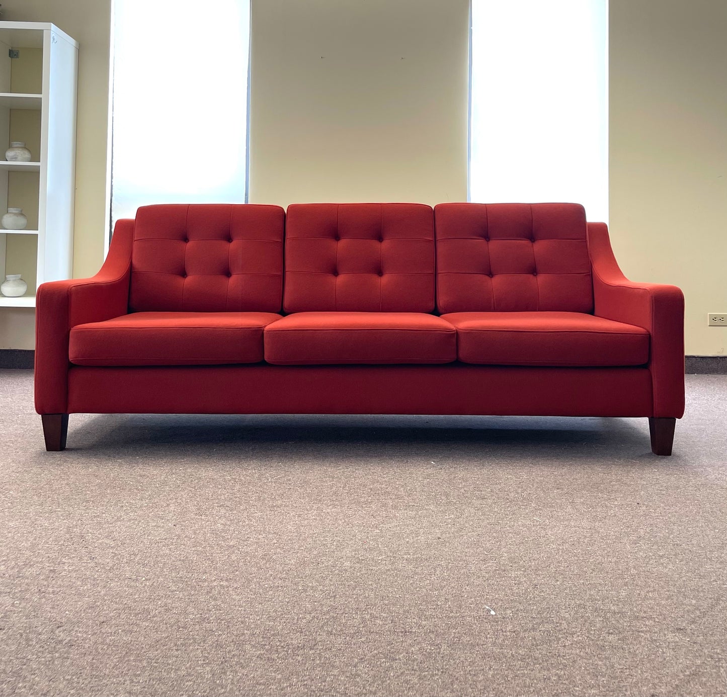 East Cape Red Wool 3 Seater Sofa