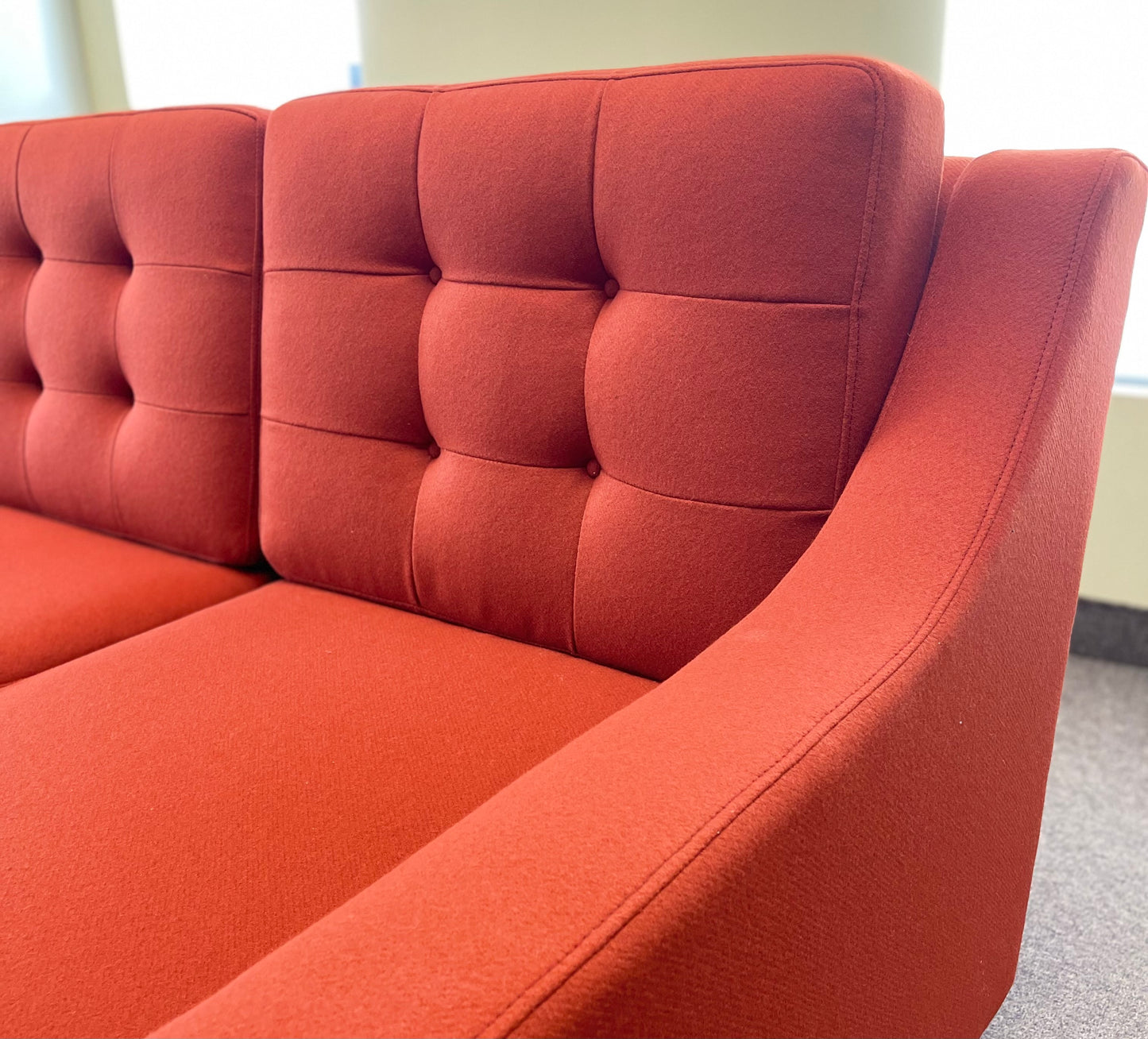 East Cape Red Wool 3 Seater Sofa