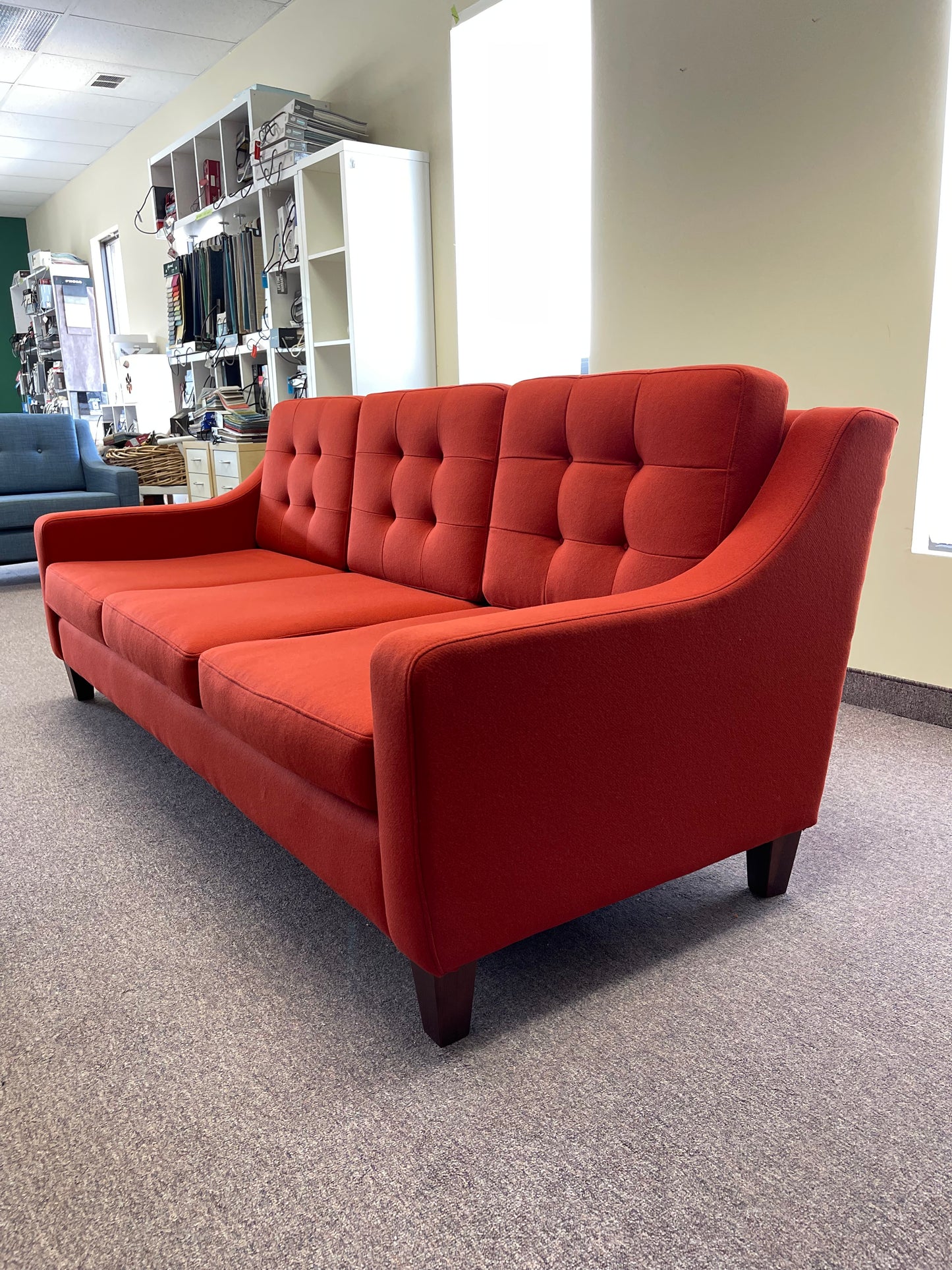 East Cape Red Wool 3 Seater Sofa