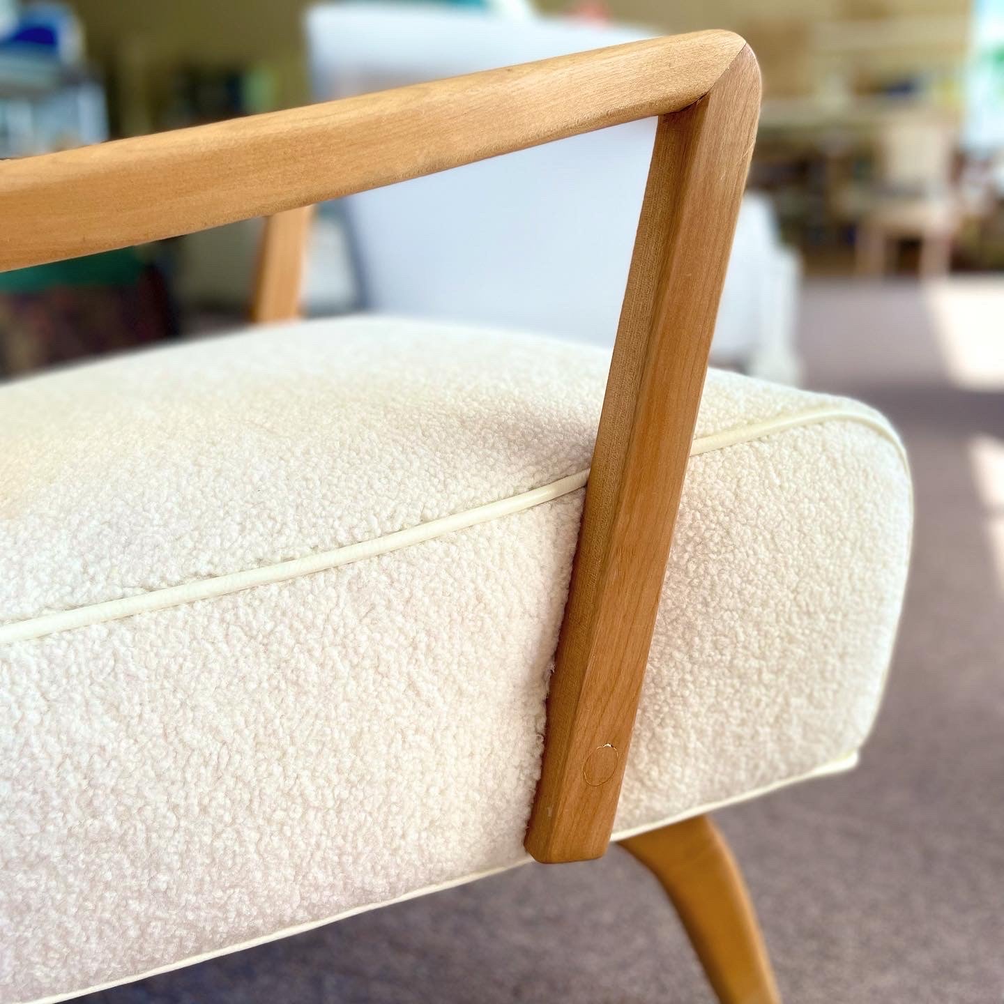 1960’s/70’s mid century modern solid ash and maple wood chair.