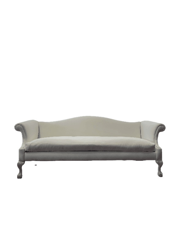 White Chippendale Featherdown Couch