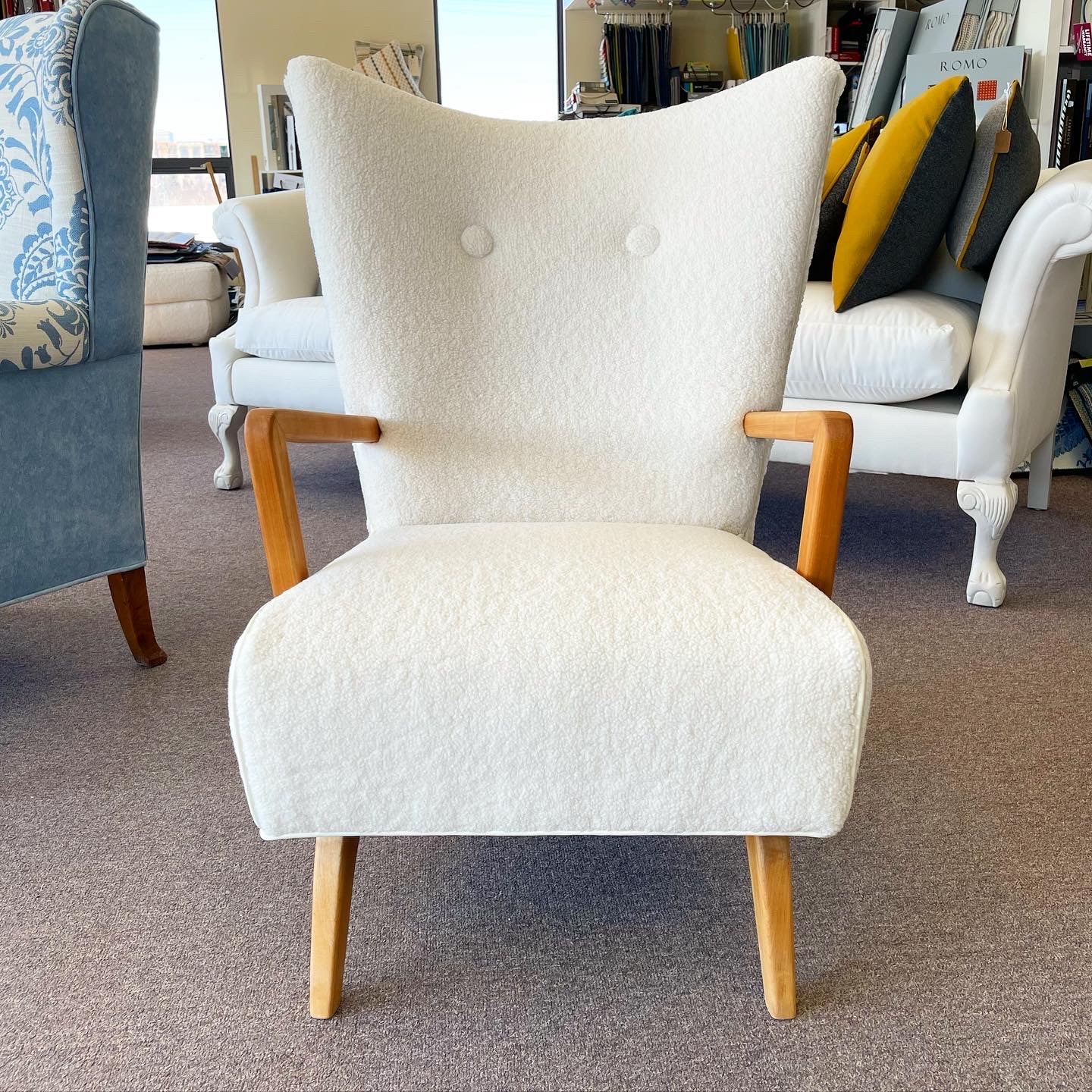 1960’s/70’s mid century modern solid ash and maple wood chair.