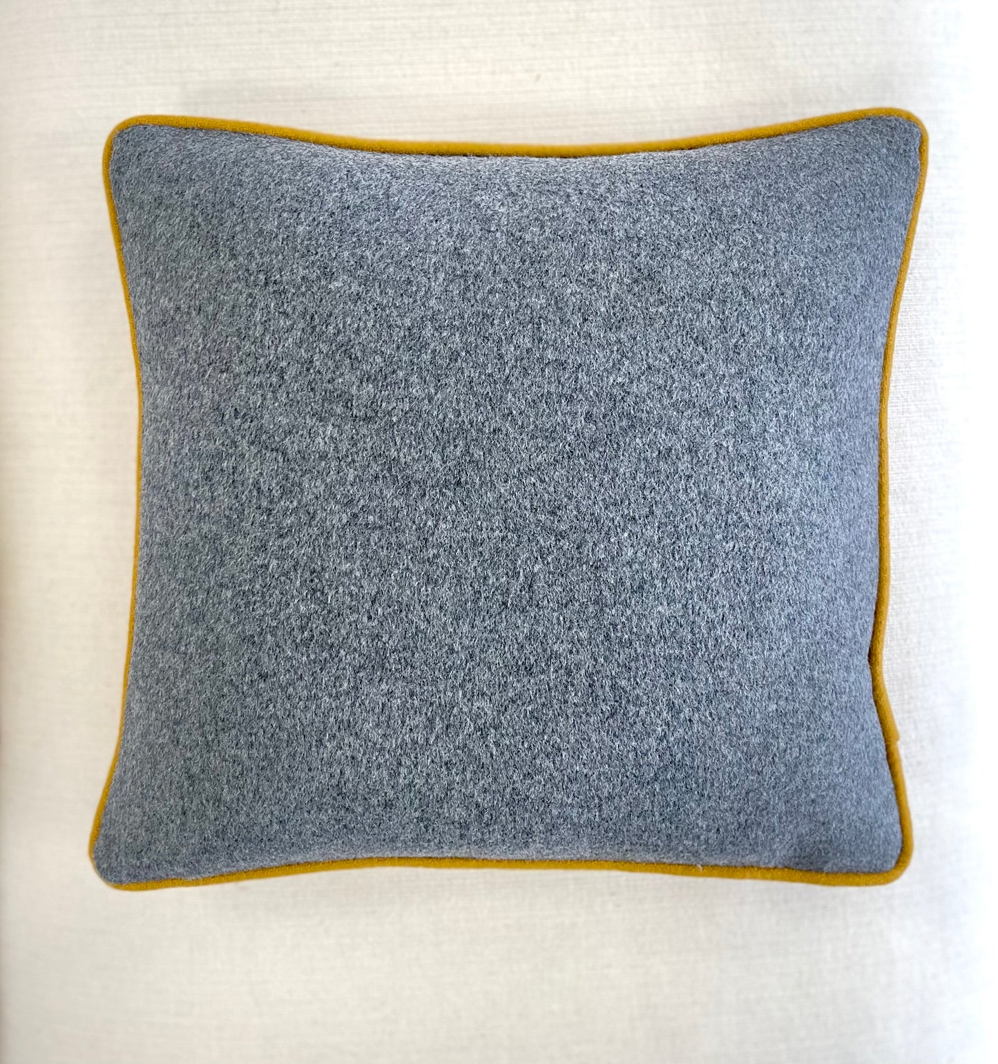 Grey and Ochre Wool MCM Pillow